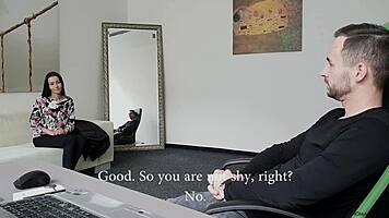 czech casting nika teases big cock bends over for office doggystyle cumshot