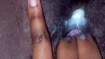 pretty hairy pussy cums juicy close-up solo