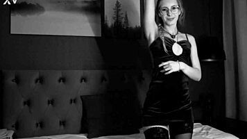 Blonde Dances Teasingly in Tight Sexy Dress