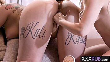 Blonde Kali Roses Fingers Aria Banks Pussy Boldly