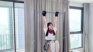 Asian Schoolgirl Bound in Hardcore Bondage Pounding