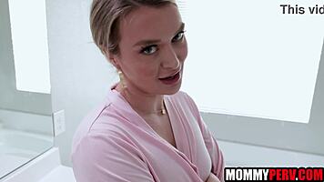 Blonde milfs and young guys share secret shower bonds