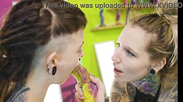 Alternative Goth Strapon Pounds Shy Petite Teen Pussy Hard