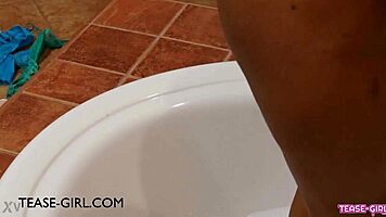 Dark Skin Model's Sensual Bath Reveals Curvy Temptations