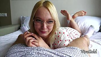 beautiful fibi discovers huge cock and masters deep sucking