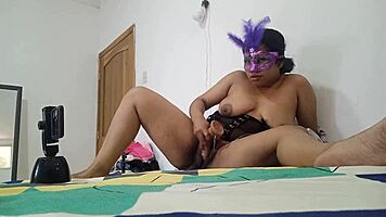 Stepmom fingers juicy pussy lips squirting with toy homemade orgasm
