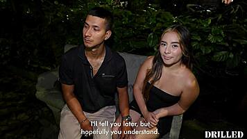 Petite colombian 18+ latina's first cuckold hookup ends in facial humiliation