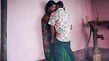 Village bhabhi screams as devar spanks juicy pussy outdoor creampie fuck