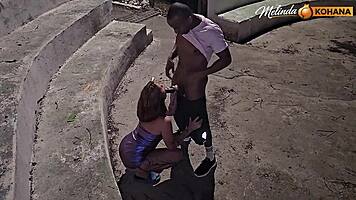 Young Melinda Kohana 18 Takes BBC Pounding Public Square Arse