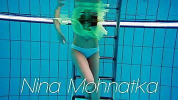 russian shy petite blonde nina mohnatka swims with tiny perky tits exposed