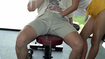 petite asian teen's sweaty gym session escalates to tight pussy hardcore pounding