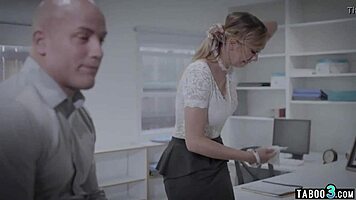 Blonde Secretary Endures Boss's Rough Deepthroat and Doggystyle Assault!