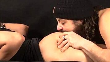 Her tight ass clenches as she moans through hurt to intense orgasm waves