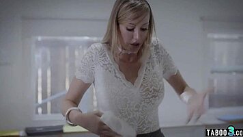 Blonde Secretary Endures Boss's Rough Deepthroat and Doggystyle Assault!