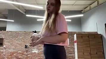 wanna finger this fat teen's wet pussy before public gym pounding?