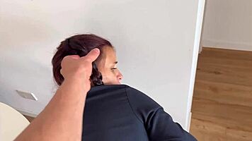 Pregnant beauty bounces petite body on huge cock for creampie pov