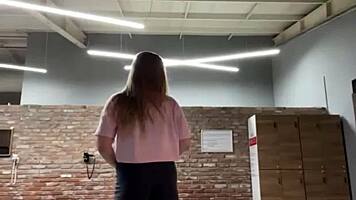 wanna finger this fat teen's wet pussy before public gym pounding?