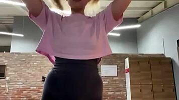 wanna finger this fat teen's wet pussy before public gym pounding?