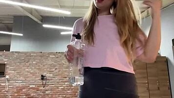 wanna finger this fat teen's wet pussy before public gym pounding?