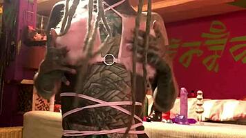 Oh fuck yes tattooed glasses babe rams dildo deep in creamy pussy!