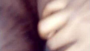 My Nigerian girlfriend tries anal stretching her tight hole