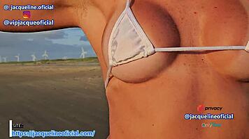 loira's bikini tease escalates to hot anal milf massage frenzy