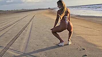 loira's bikini tease escalates to hot anal milf massage frenzy
