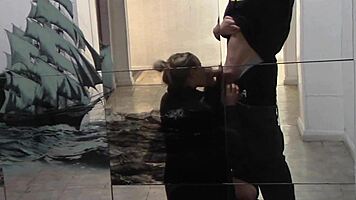 cute petite blonde sucks monster cock naked in public before emotional orgasm fuck