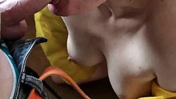 Russian couple blowjobs cum ass then shower rinse