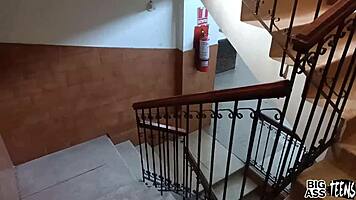 Blackmailed Big Ass Balcony Creampie Anal Tease