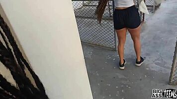 Blackmailed Big Ass Balcony Creampie Anal Tease