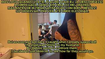 Woman catches lover railing maid, arousal sparks juicy FFM threesome frenzy