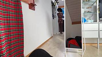 WOW! PETITE EBONY GODDESS SUCKS AND CREAMPIES HUGE COCK!