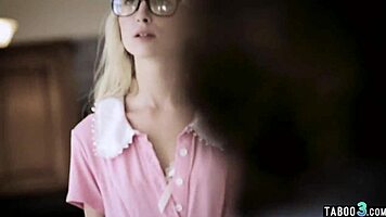 Extra small petite blonde offers virgin pussy doggystyle orgy