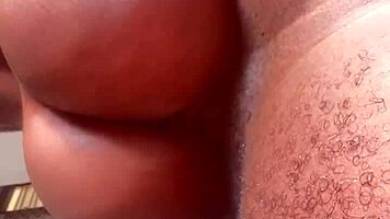 whoa look at this skinny ebony milf shaking her huge ass for cock worship!