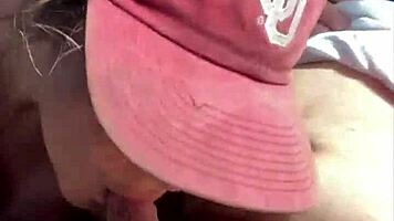 Cum Gushes In Her Mouth Then She Rubs That Cock All Over Her Topless Face!