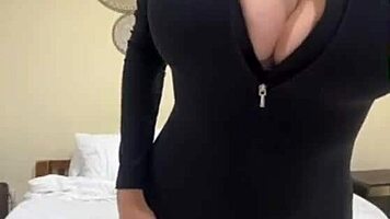 stepsis big natural tits massage turns into close-up pussy caress and creampie orgasm