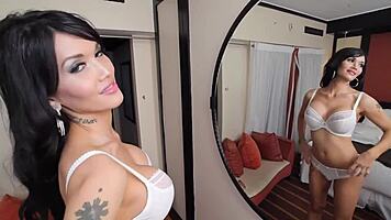 Mysterious shemale doll craves intense handjob tease