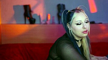 cute goth girl slurps monster cock sloppy while puffing smoke everywhere dirty deepthroat pov closeup