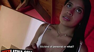 Cute latina gets face fucked rough after late night