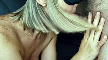 blonde babe loves big cock deep in throat
