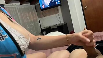 Watching movie with curvy teen gets very intense