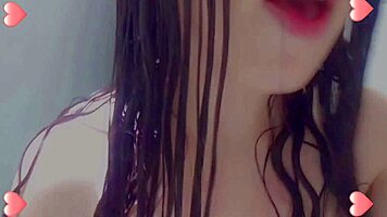 totally wet horny student taking shower and masturbation