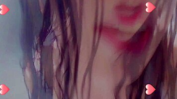 totally wet horny student taking shower and masturbation