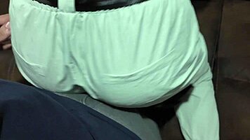 Babe in ski pants grinding and shaking ass