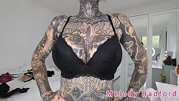 Emotional Petite Goth Model Shows Lingerie And Bikini