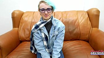 shy nerdy blonde teases deep