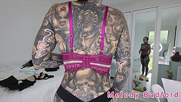 Emotional Petite Goth Model Shows Lingerie And Bikini