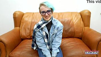 shy nerdy blonde teases deep