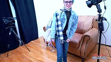 shy nerdy blonde teases deep